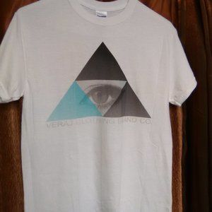 Men's Short Sleeve T-shirts Triangle with Eye Color White Size XL